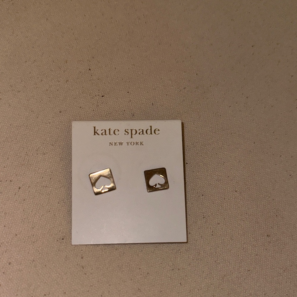 Kate Spade Gold Square Heart Earrings